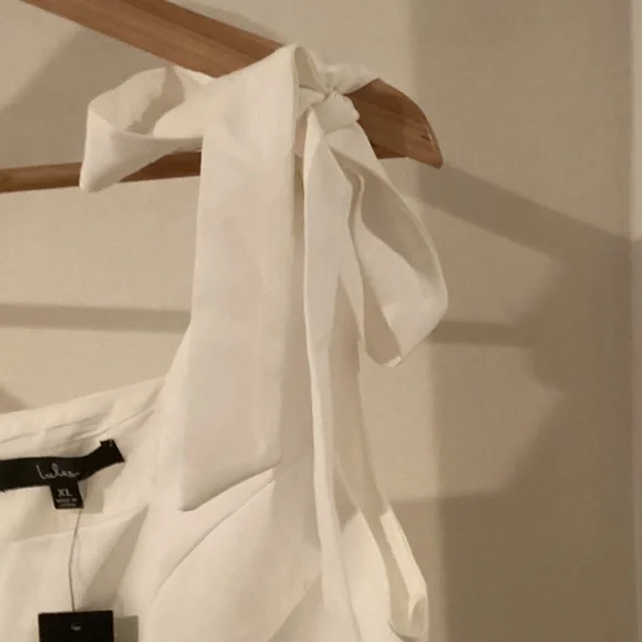 Lulu's White Tie-Shoulder Mini Dress - Picture 8 of 14